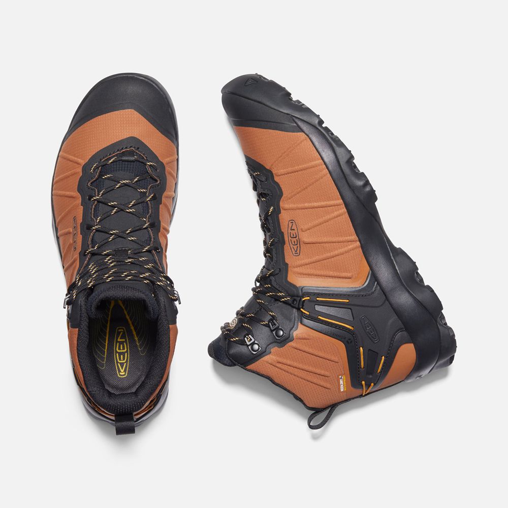 Botas de Seguridad Keen Mexico Naranjas/Negros - Hombre Venture Mid Waterproof - MX8120456